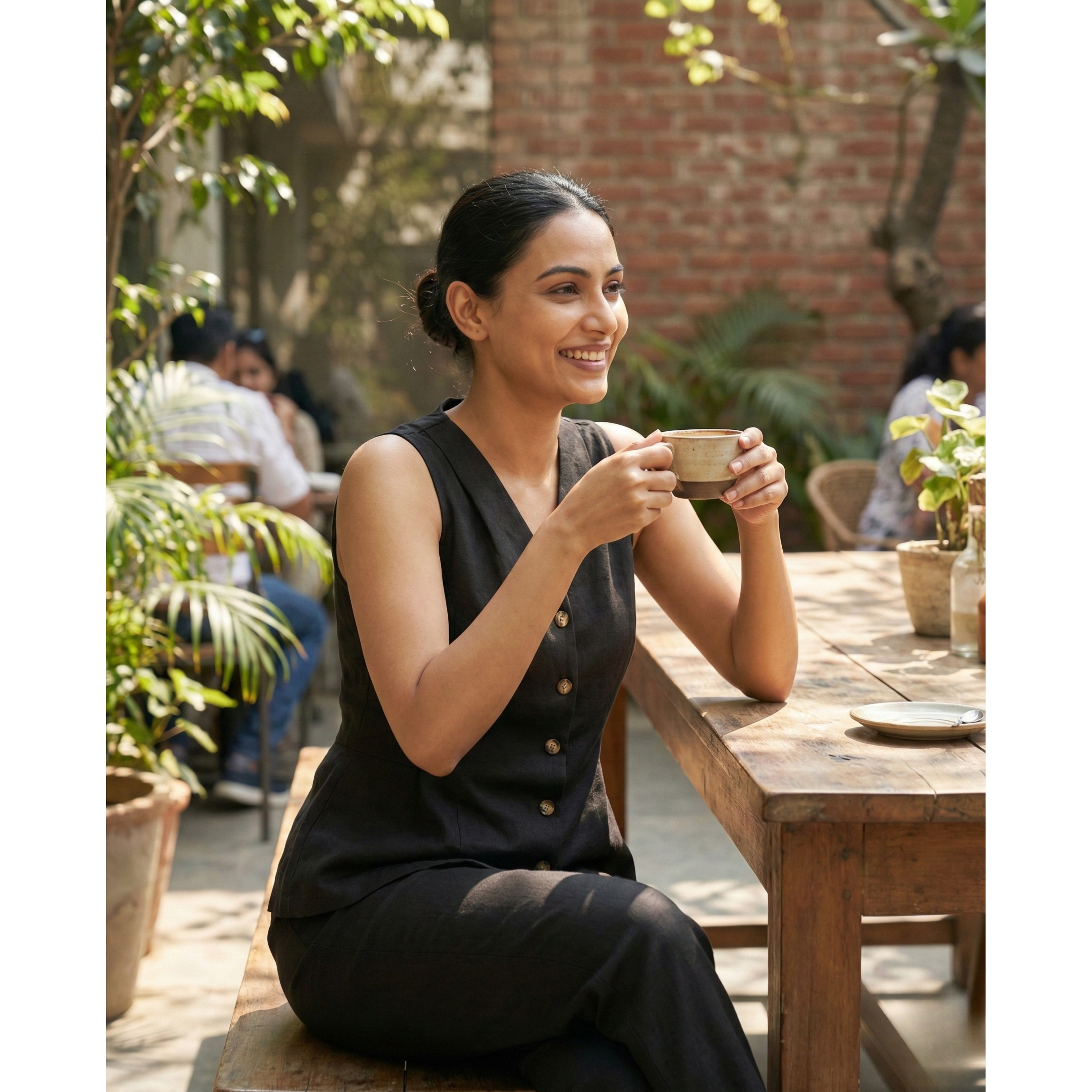 Cotton Slub Vest Coat