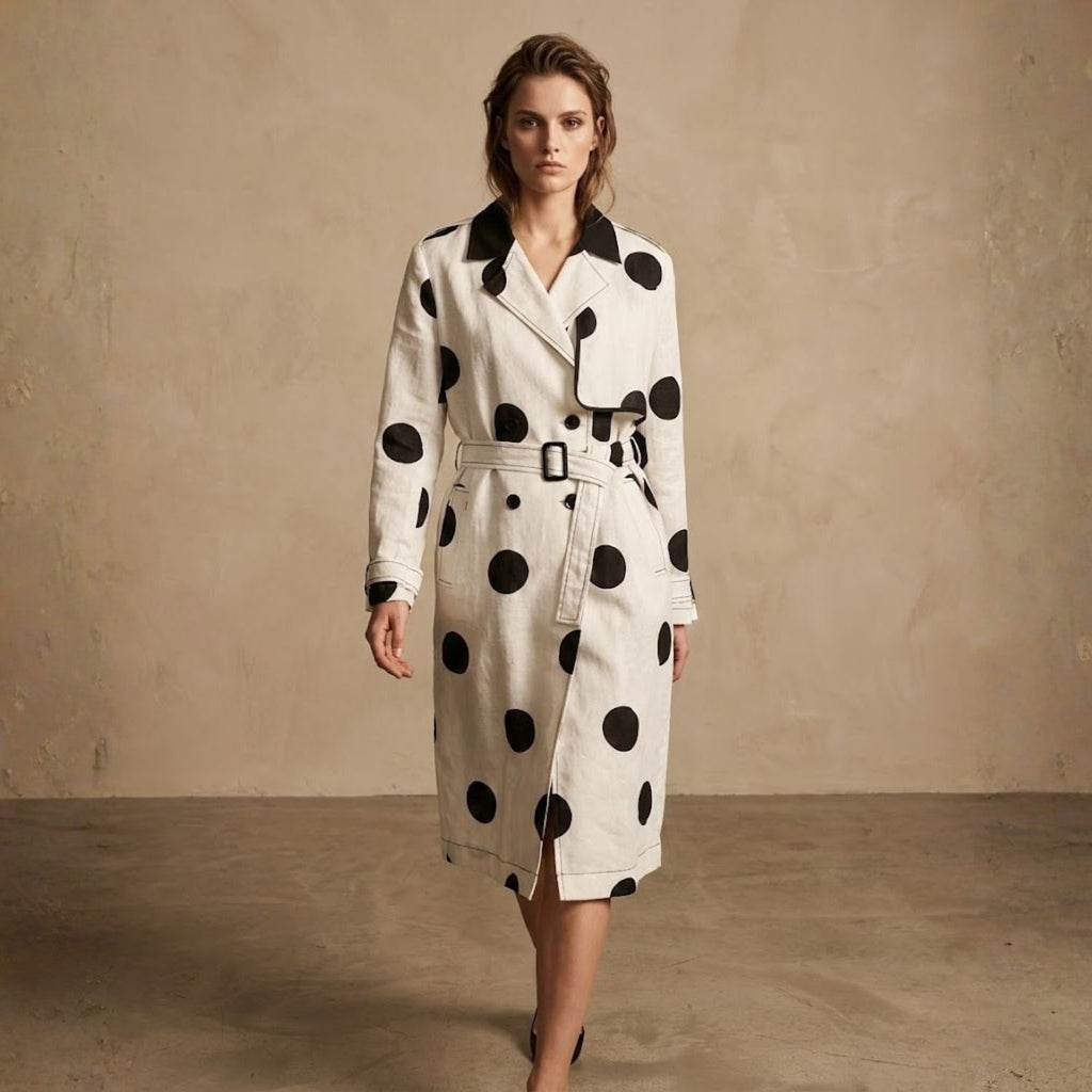 Dot Noir Trench Coat
