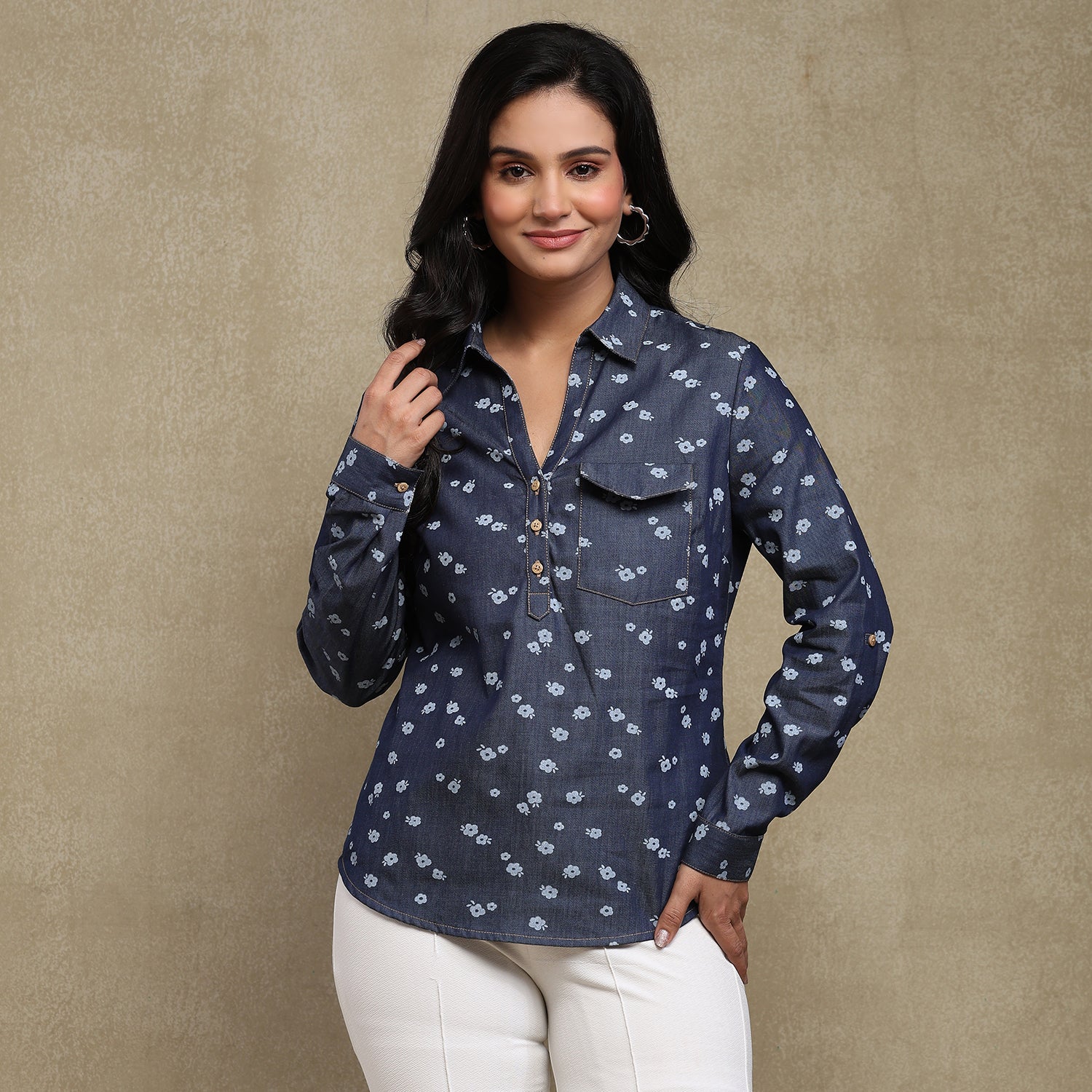 Tarang Top in Denim - Ash And Amber