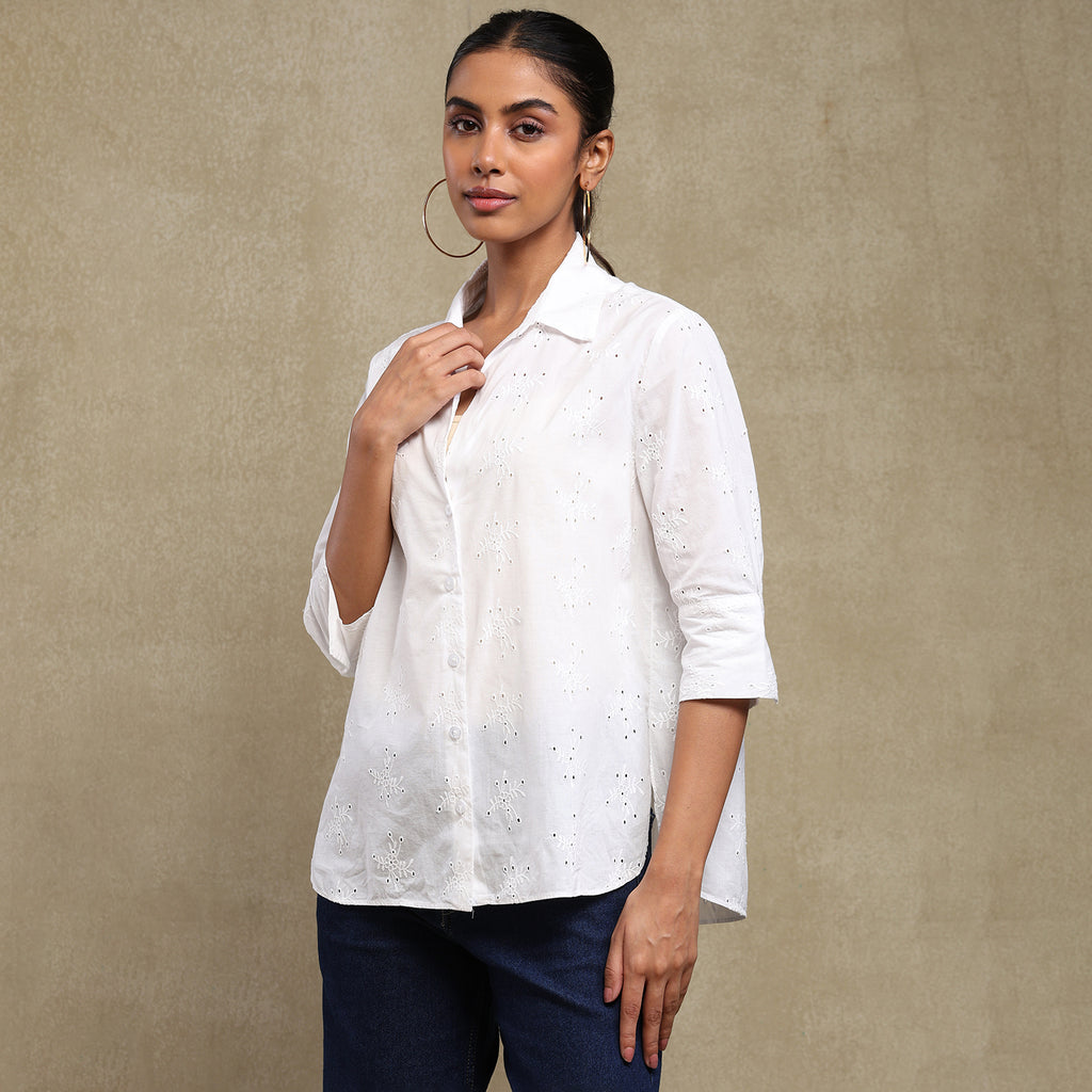 White Schiffli Shirt
