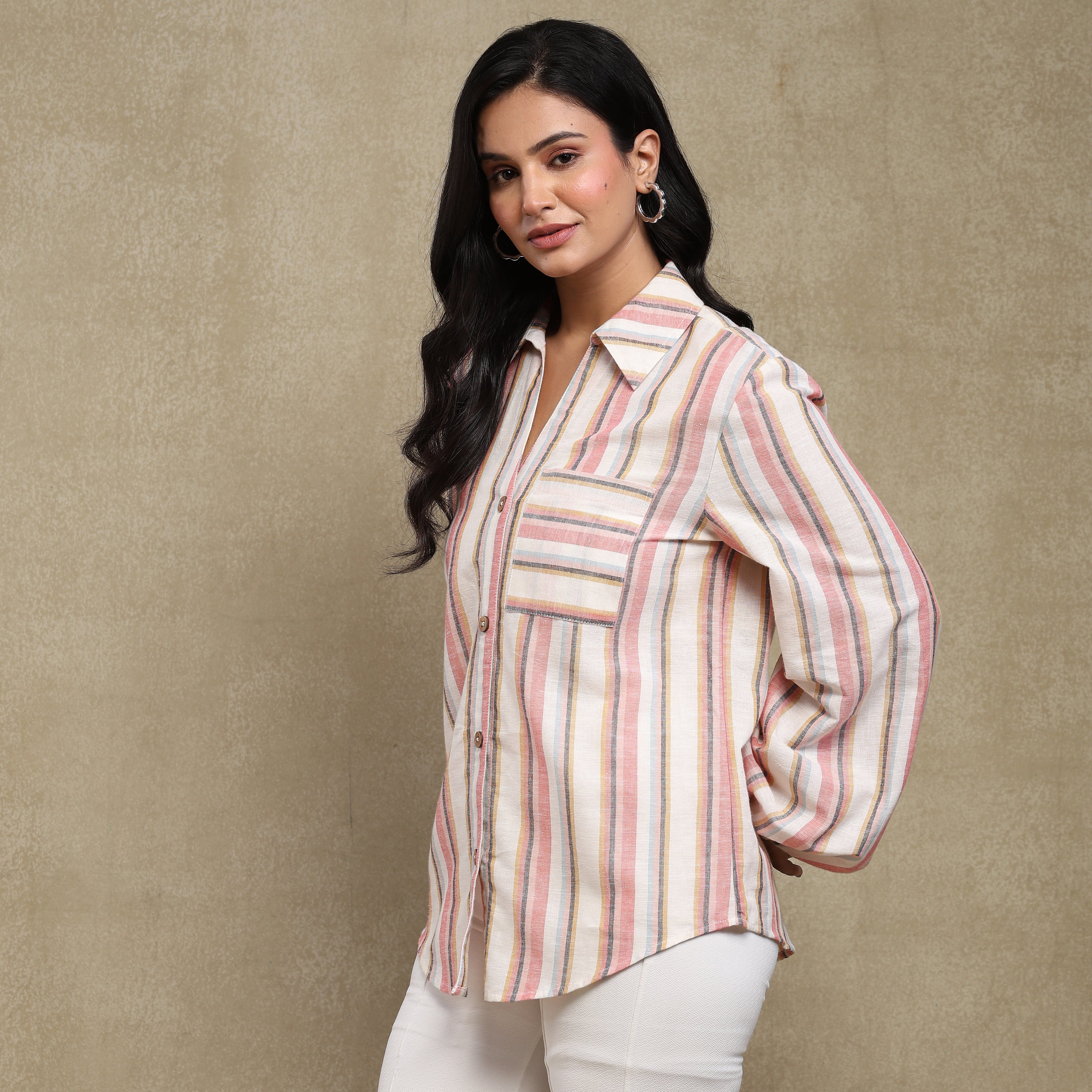 Cotton Flex Stripe Vana Shirt
