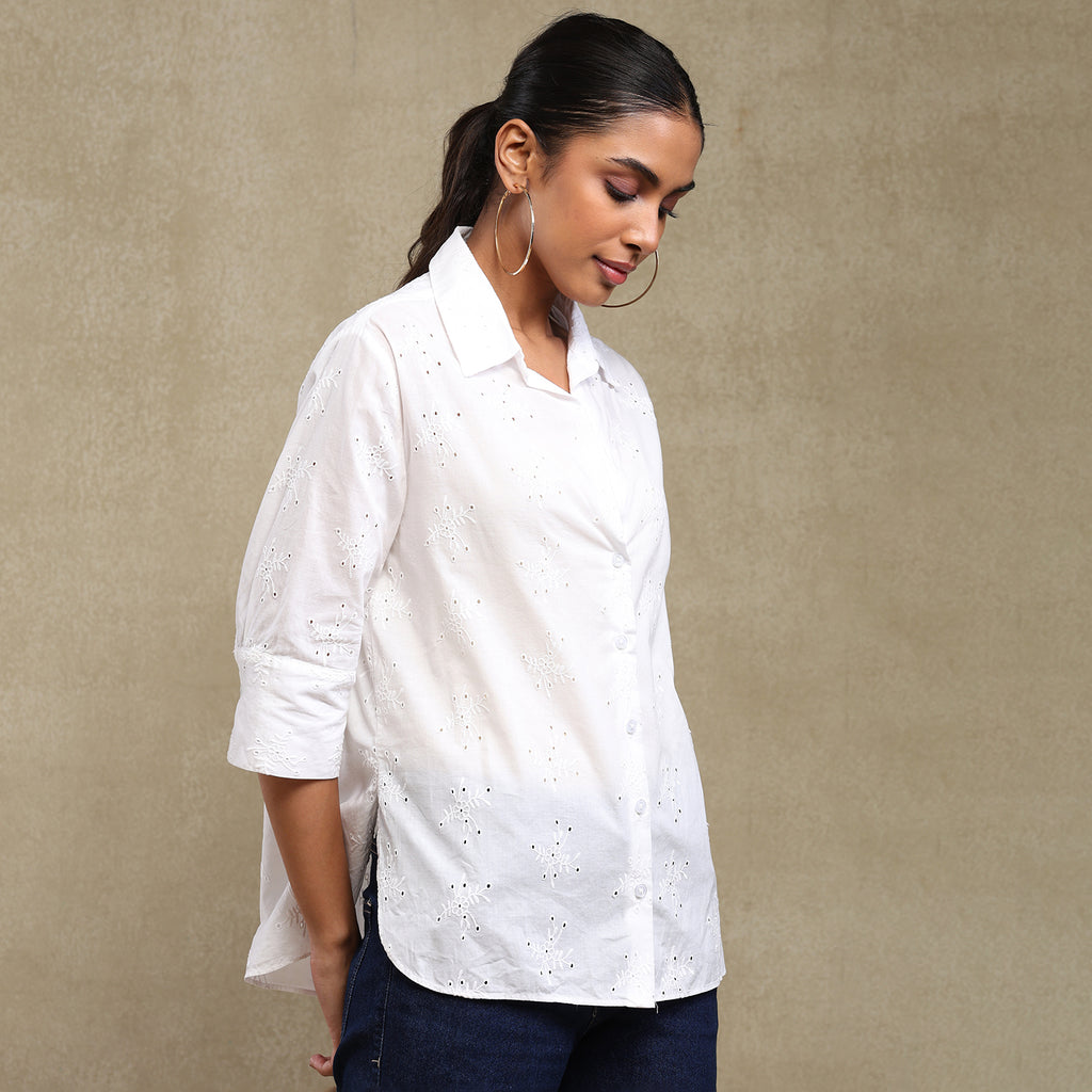 White Schiffli Shirt