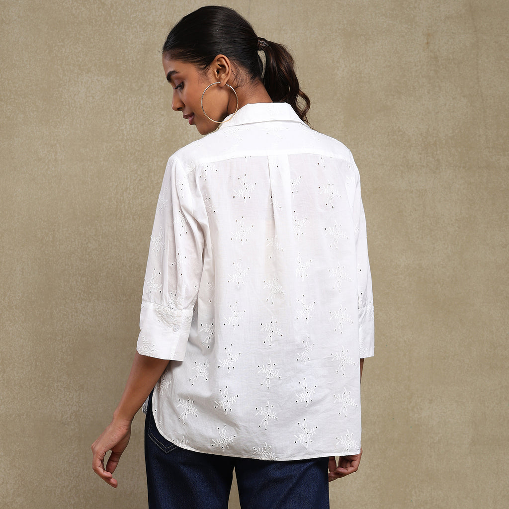White Schiffli Shirt