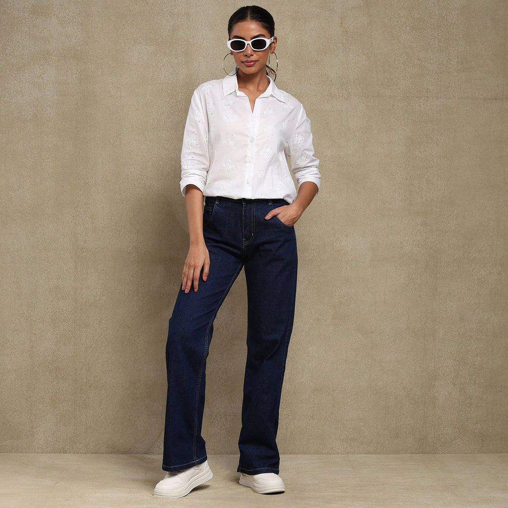 White Schiffli Shirt