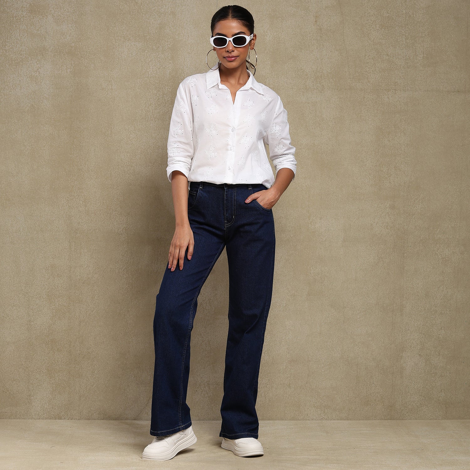 White Schiffli Shirt