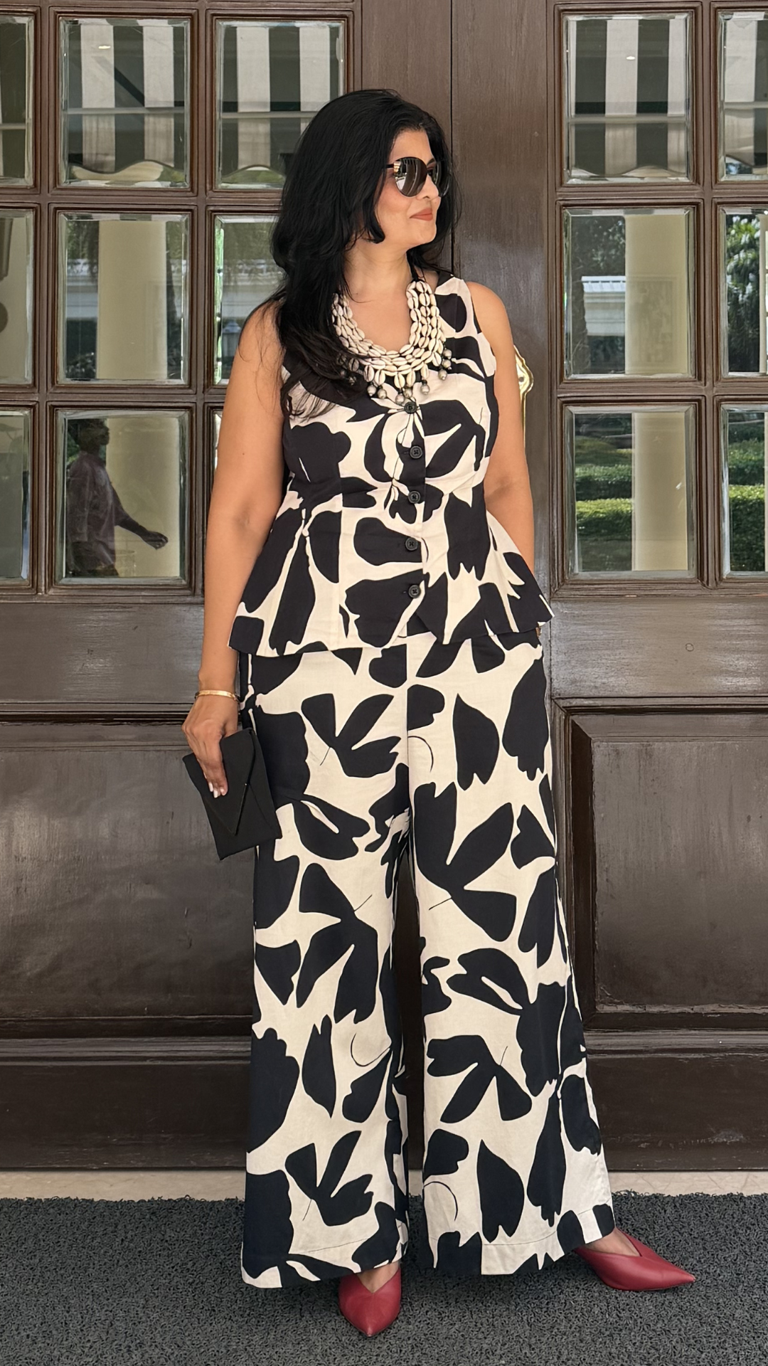 Ink & Ivory Co-ord Set – Printed Cotton Satin