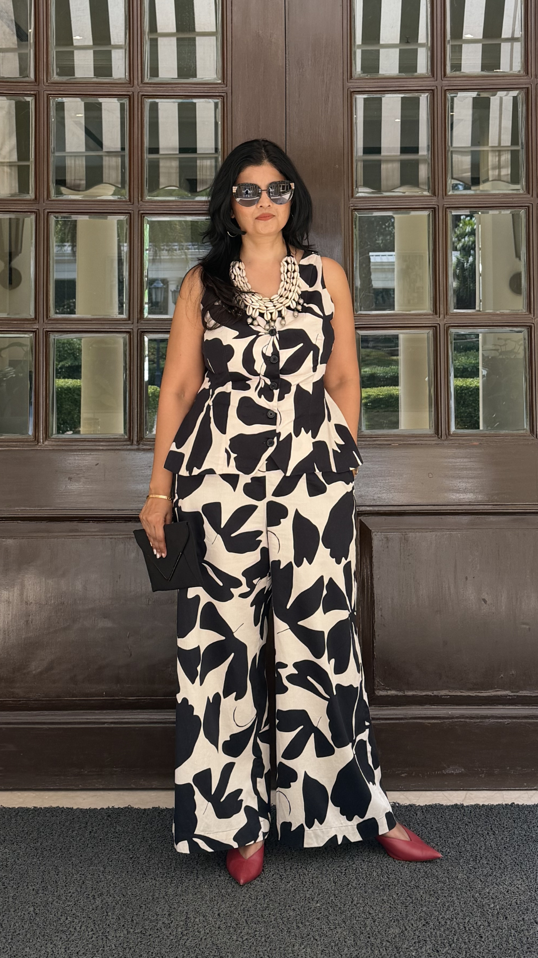 Ink & Ivory Co-ord Set – Printed Cotton Satin