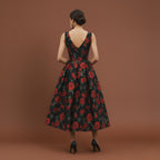 Noir Rose Midi Dress