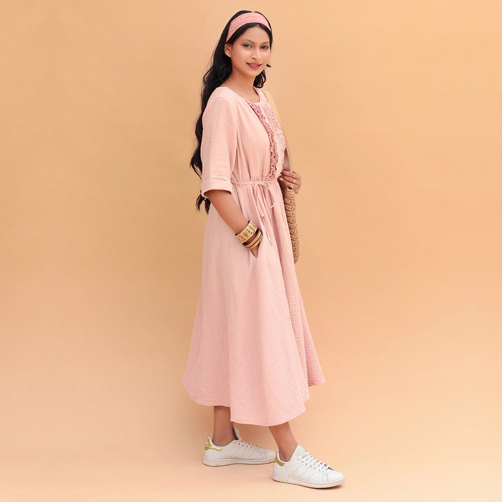 Mira A-Line Flared Frill Dress