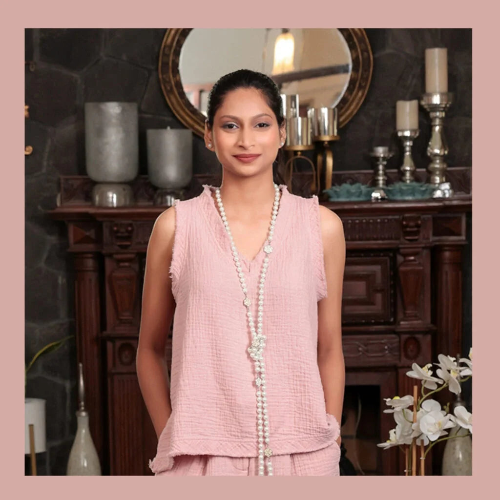 Chhaya Sleeveless Top & Reva Wide Leg Pants Set