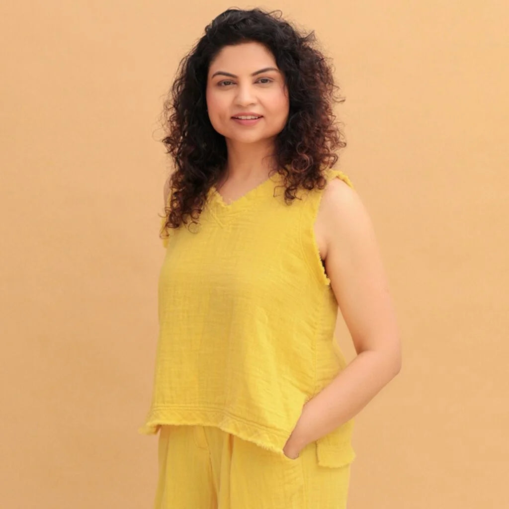 Chhaya Sleeveless Top & Reva Wide Leg Pants Set