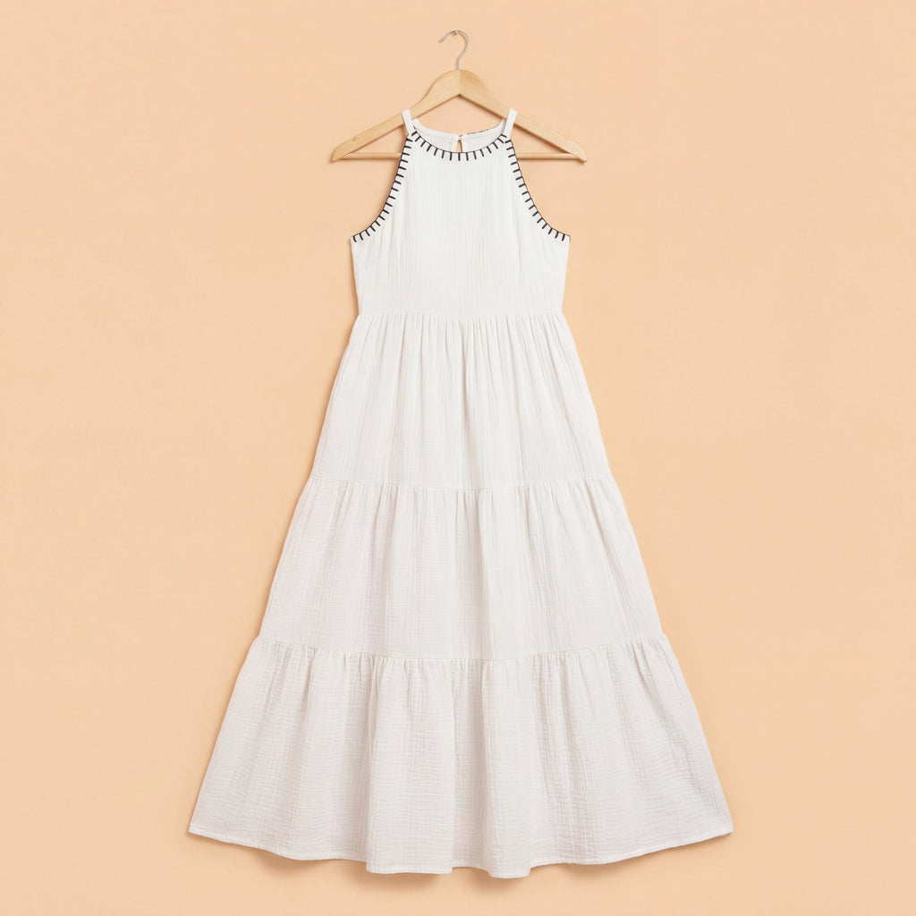 Noor Halter Neck Tiered Dress