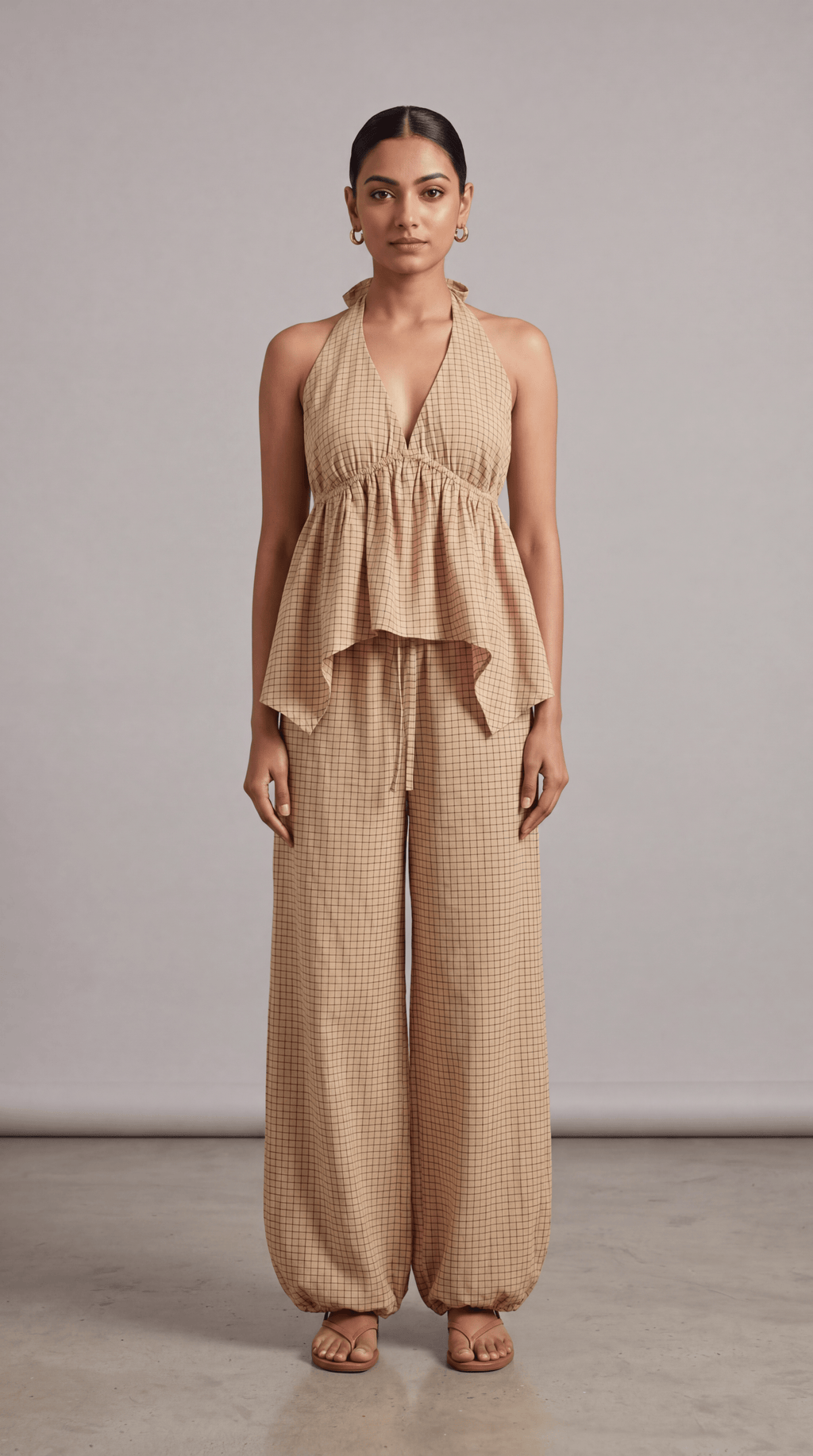 The Nomad Check Co - ord Set - Ash And Amber