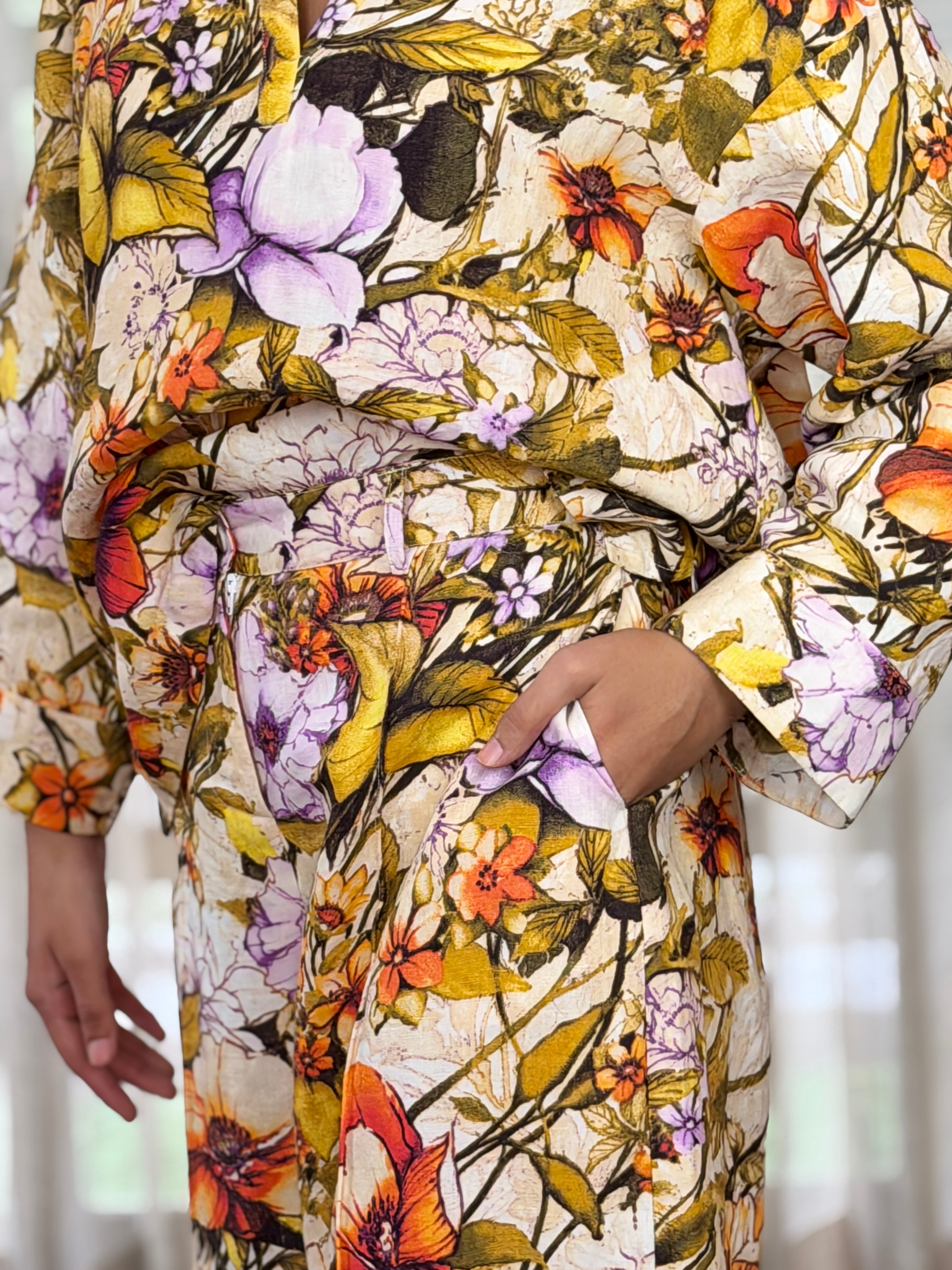 Botanical Bloom Linen Co-ord Set - Premium Linen Floral Print, Relaxed Fit