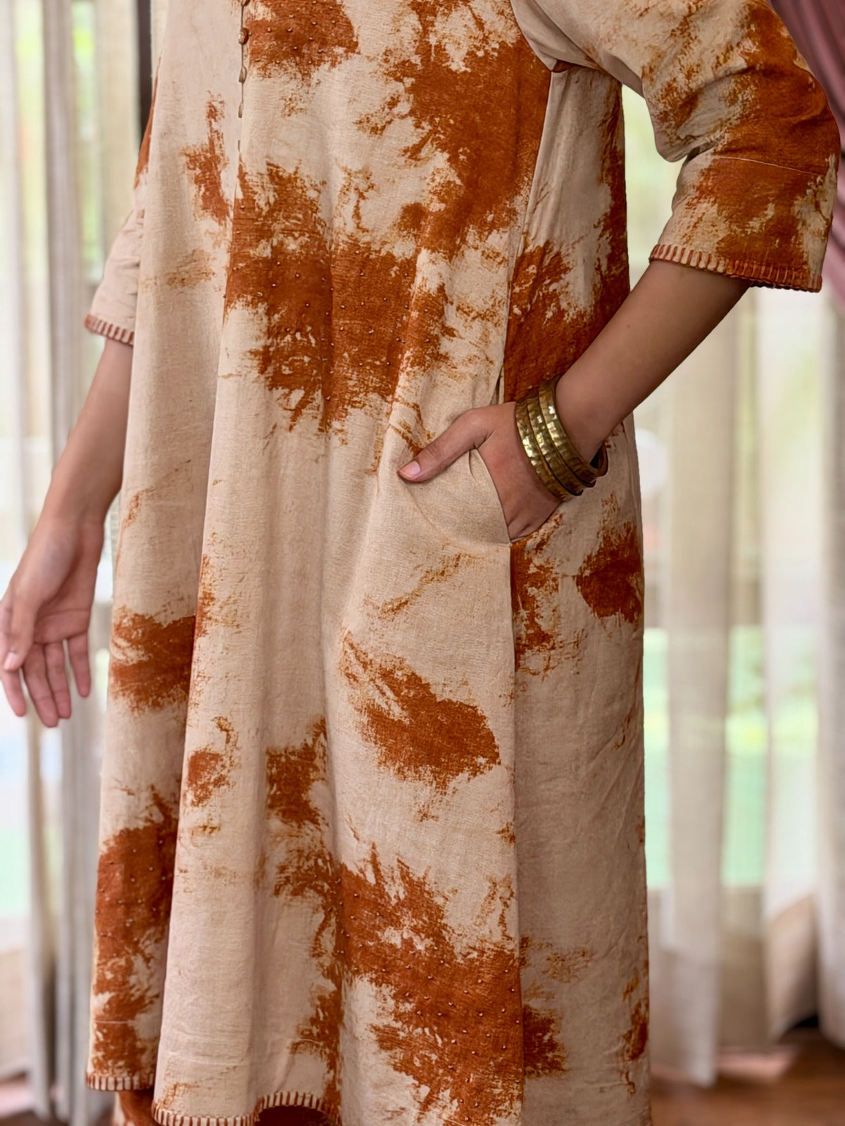 Rustic Muse kurta - side pocket detail