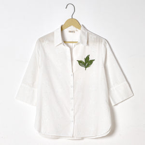 With Leaf Embroidery