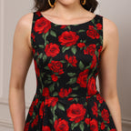 Noir Rose Midi Dress - Ash And Amber