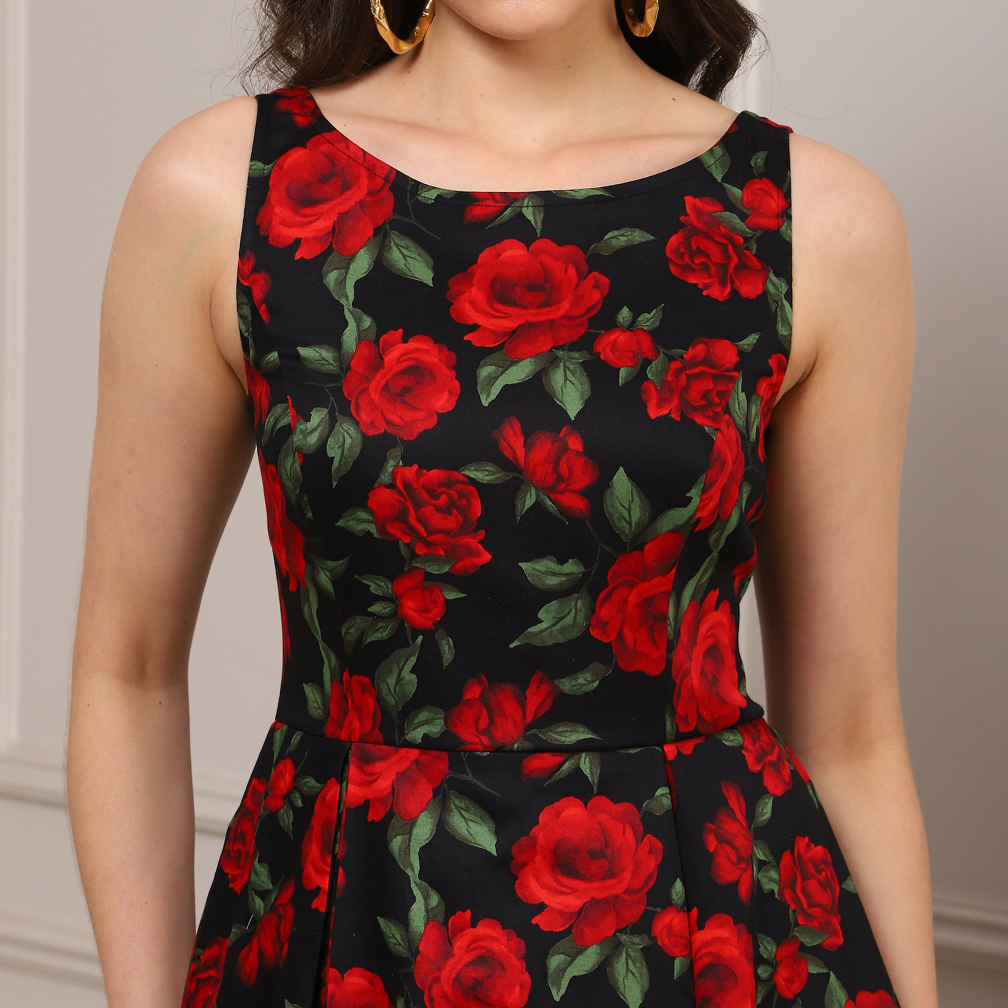 Noir Rose Midi Dress - Ash And Amber