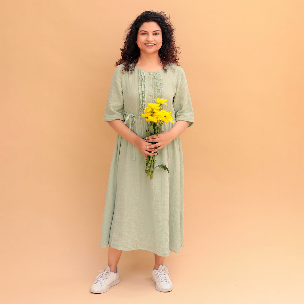 Mira A-Line Flared Frill Dress