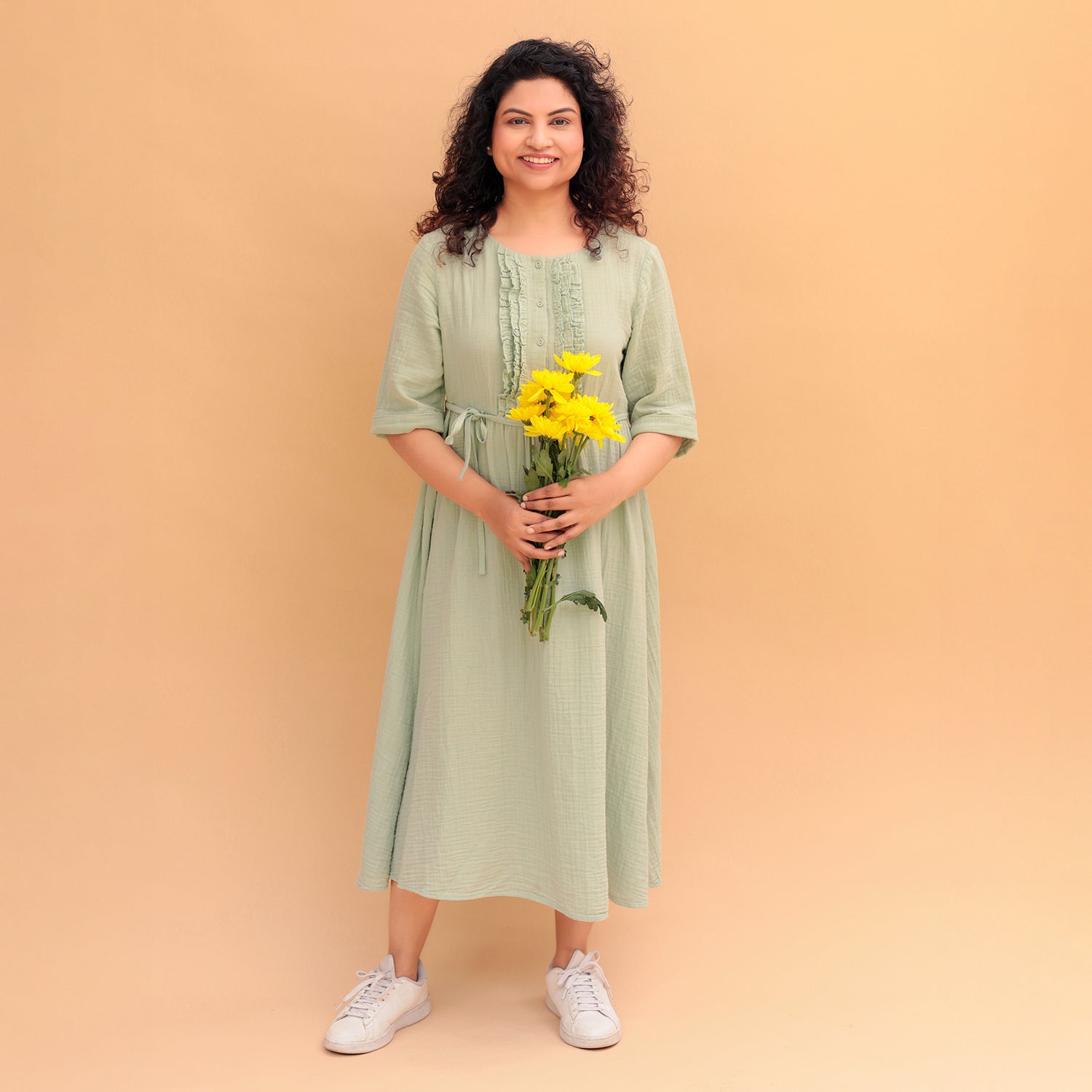 Mira A-Line Flared Frill Dress