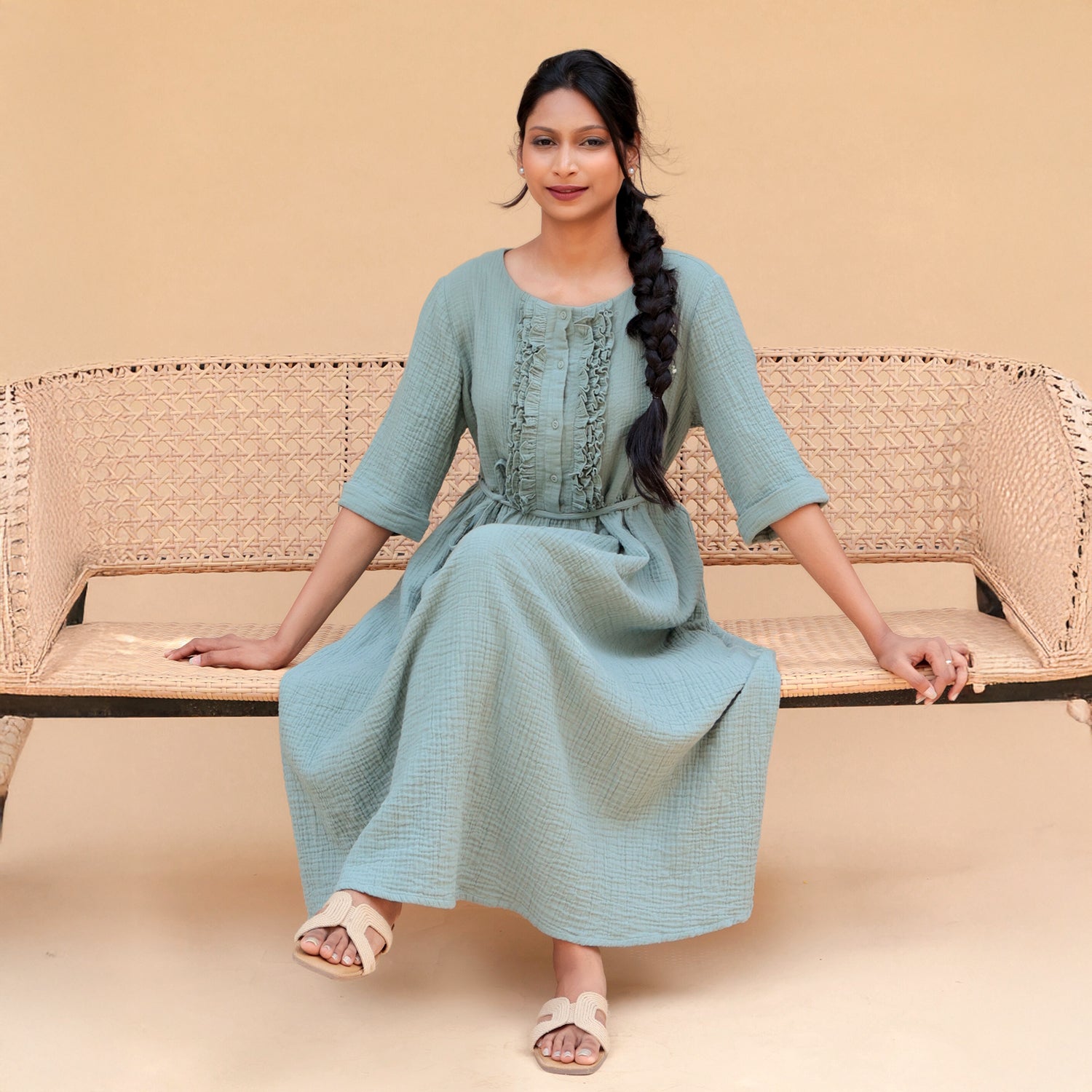 Mira A-Line Flared Frill Dress