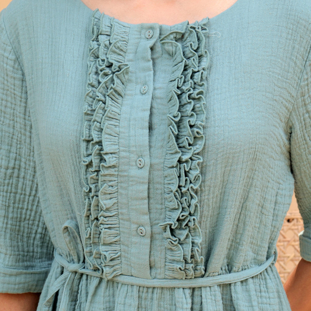 Mira A-Line Flared Frill Dress