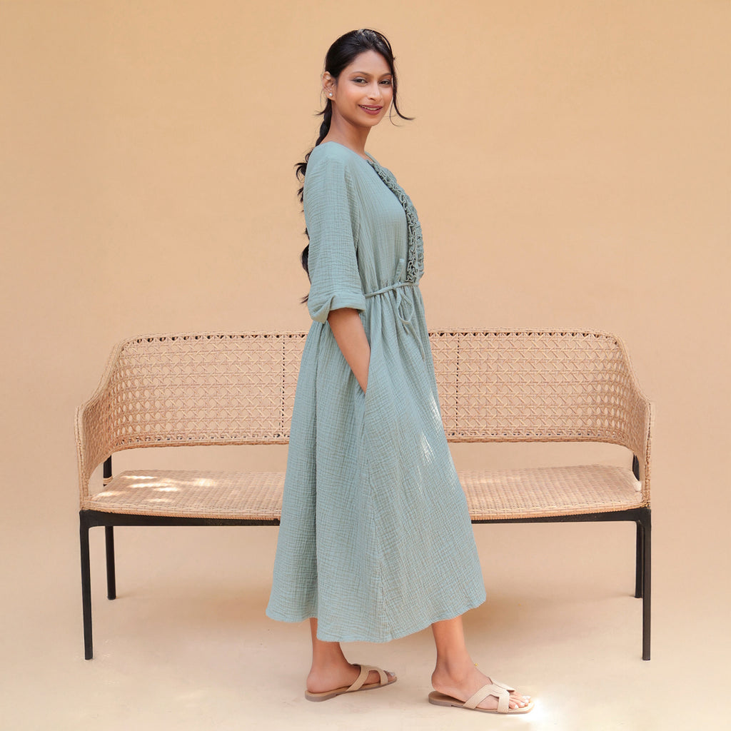 Mira A-Line Flared Frill Dress