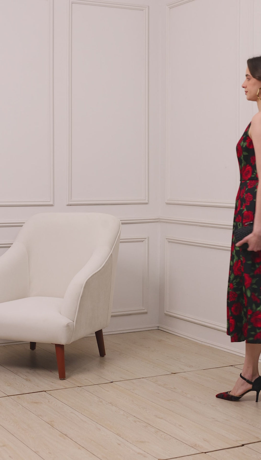 Noir Rose Midi Dress