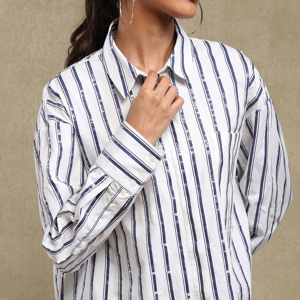 Stripe Sequence Shirt - Ash And Amber